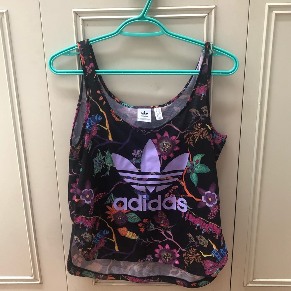Adidas floral tank top